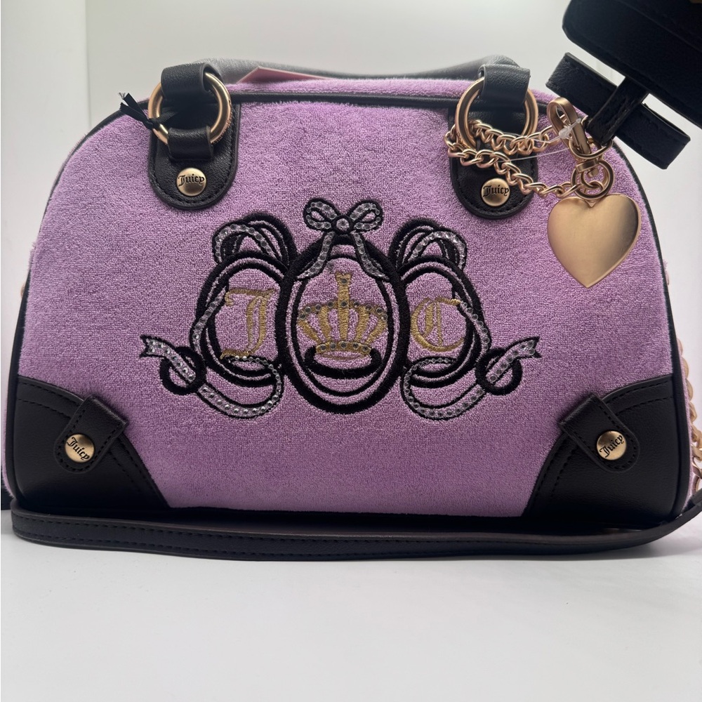 Juicy Couture Purple Lovers Club Daydreamer Shoulder Bag Handbag Charms Bow NWT - Picture 6 of 6